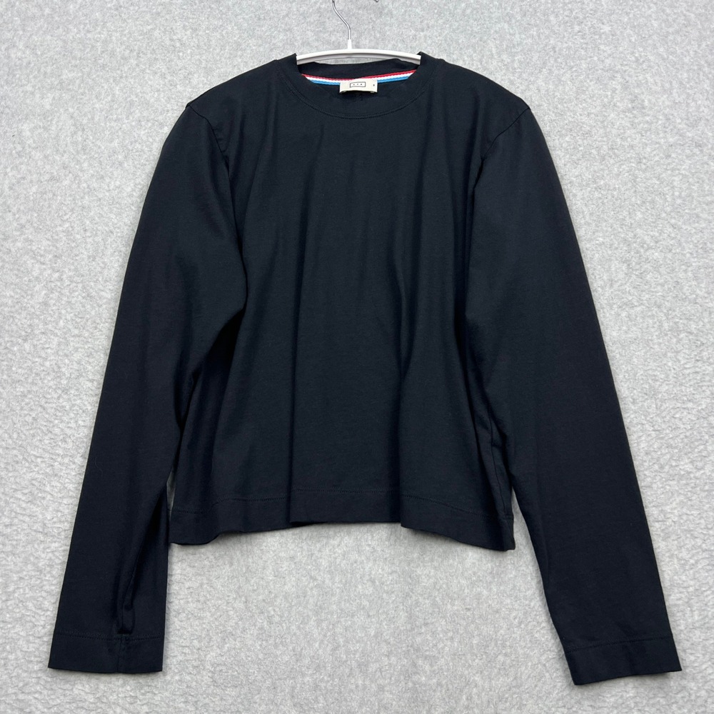 AYR T-Shirt Womens Medium Black Long Sleeve Pima Cotton Soft Crew Neck Tee Peru